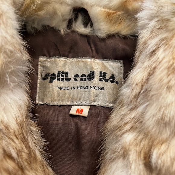 Vintage Fur Coat 1980s Split End LTD REAL Rabbit Fur Coat - Picture 9 of 16